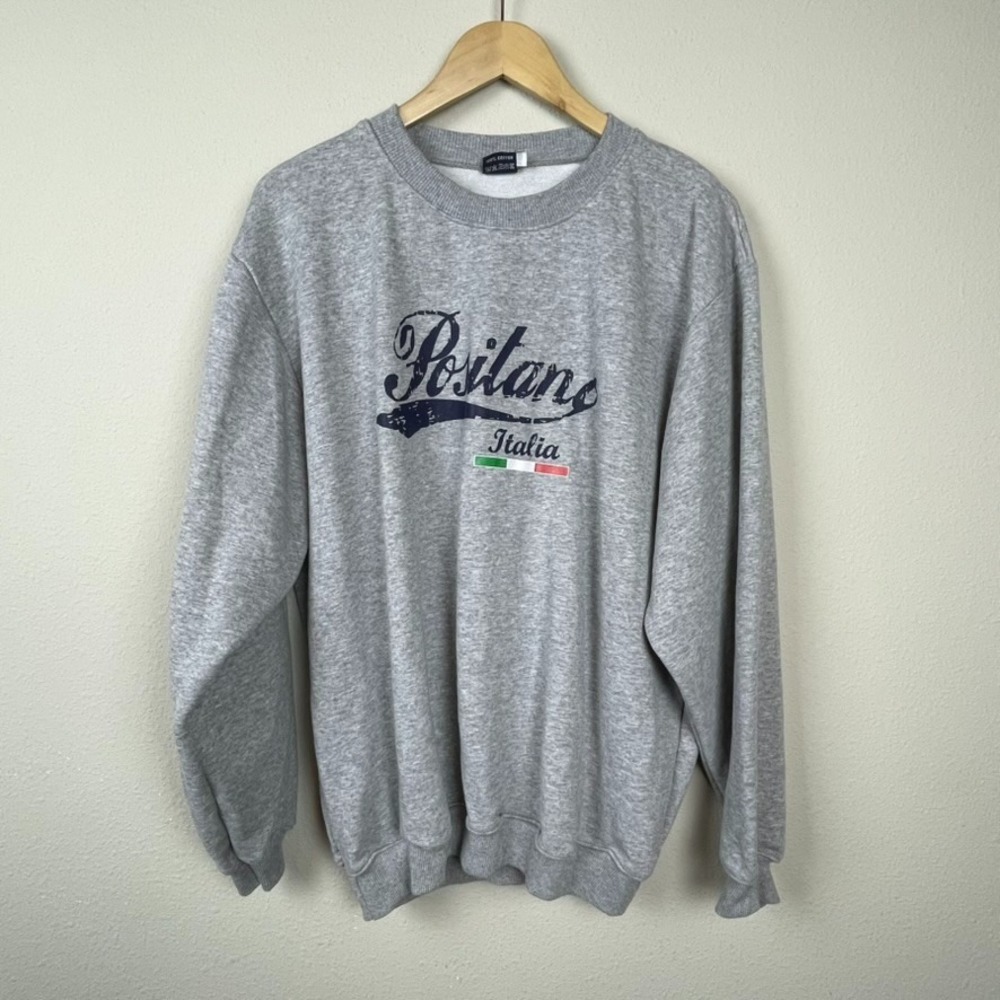 Armando Desiderio Sweatshirt XL Gray Positano Italia Crewneck 100% Cotton Casual
